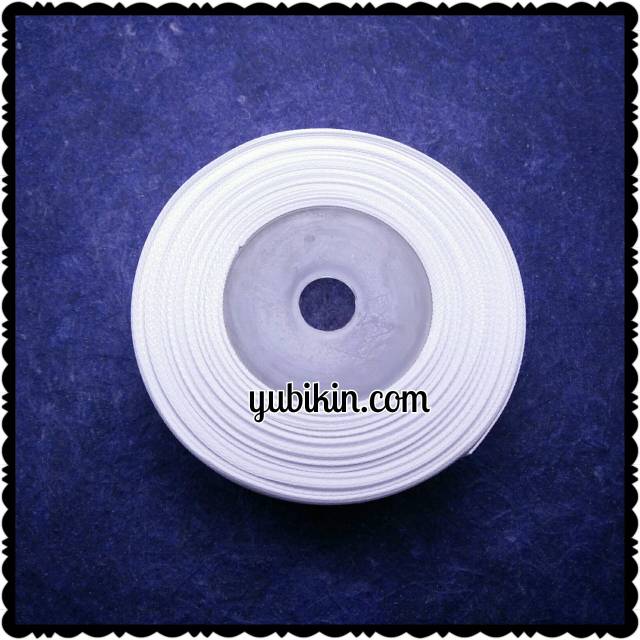 1 Roll Pita Grossgrain 1cm /Pita Garis/Pita Salur Warna Putih