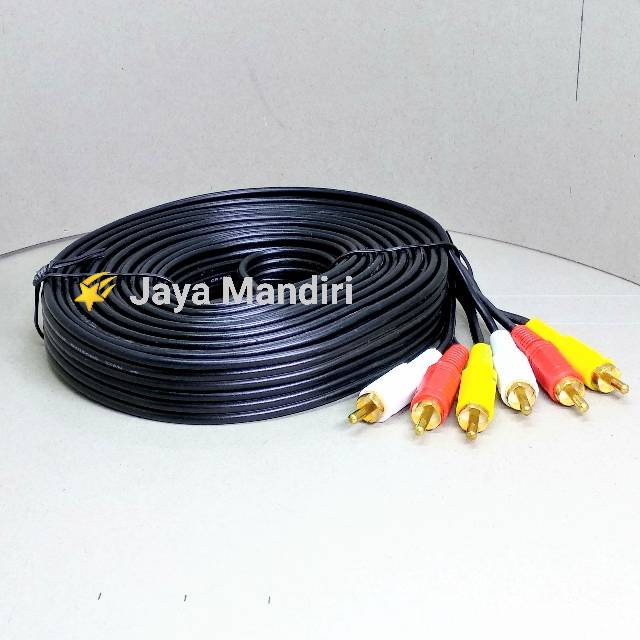 Kabel RCA 3 to RCA 3 10Meter Video AV / Kabel Merah Putih Kuning 10M