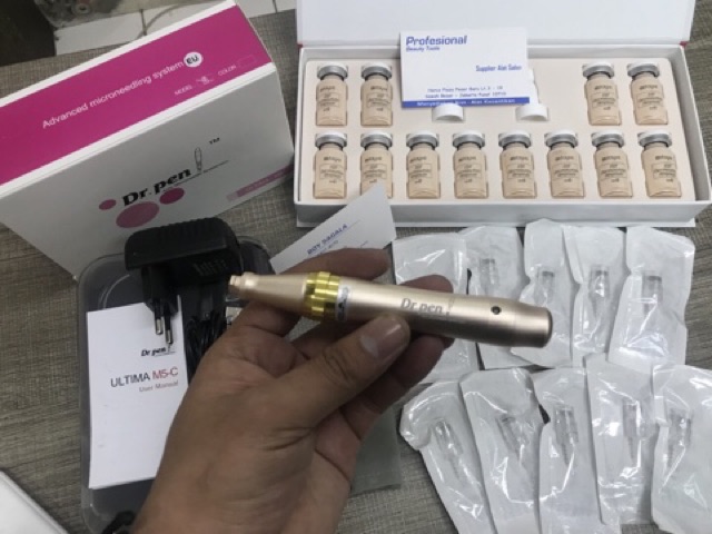 paket perawatan sulam bedak bb glow drpen m5 stayve needle nano 10pcs dr pen adapter bukan wireless