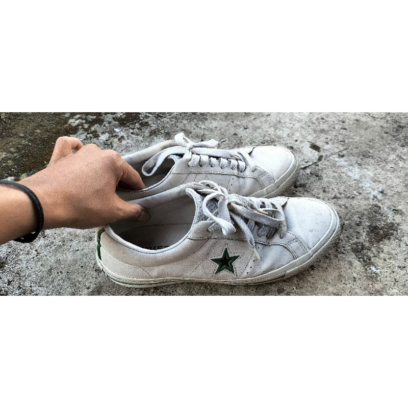 Converse One Star Ox White Green lether