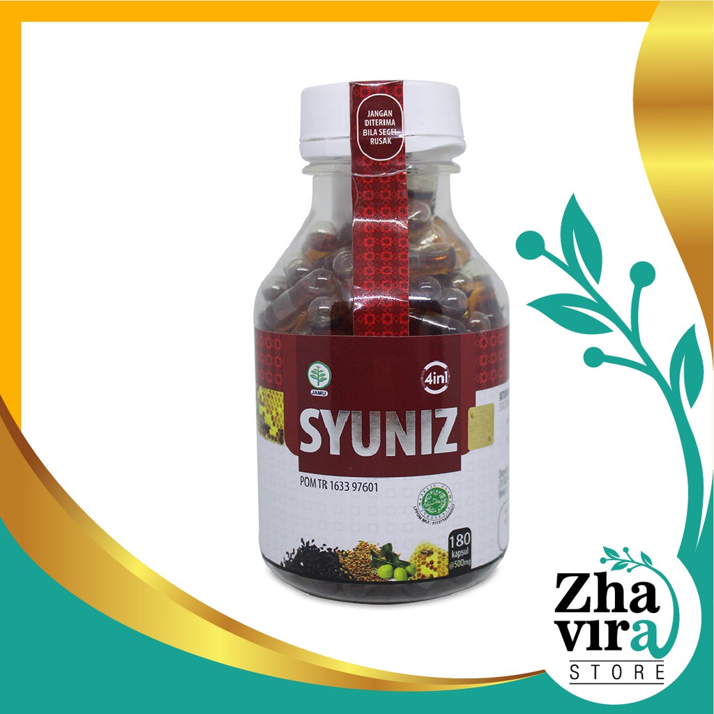 SYUNIZ 4 in 1 ASLI ORIGINAL Kapsul Habbatussauda Hulbah Propolis Minyak Zaitun Isi 180 Kapsul