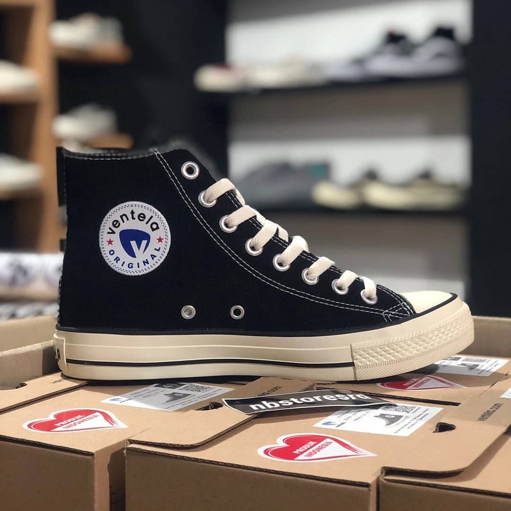 Sepatu Ventela 70s Ethnic High Black natural Sepatu Vantella Original 100%