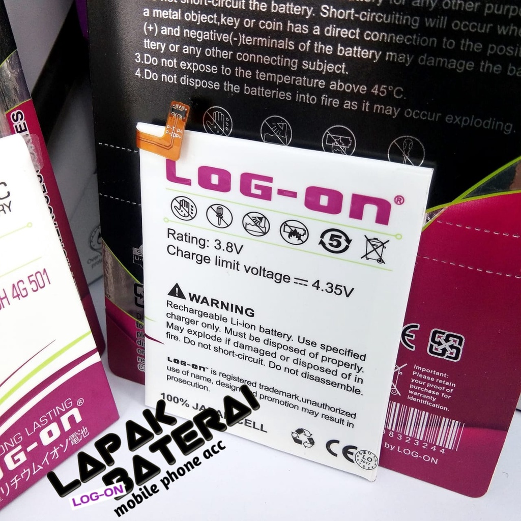 LOG - ON Baterai Polytron Zap 6 Posh 4G 501 PL7V6 Double IC Protection Battery Batre