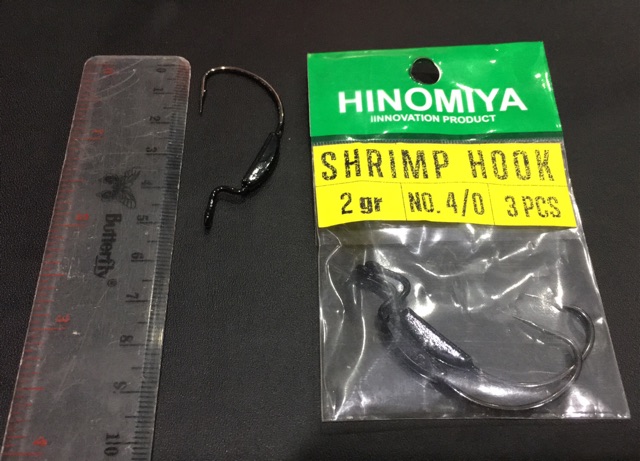 Worm Hook Shrimp Hook / Warm Hook Hinomiya isi 3 pcs Ready size 1gr, 1.5gr, 2gr
