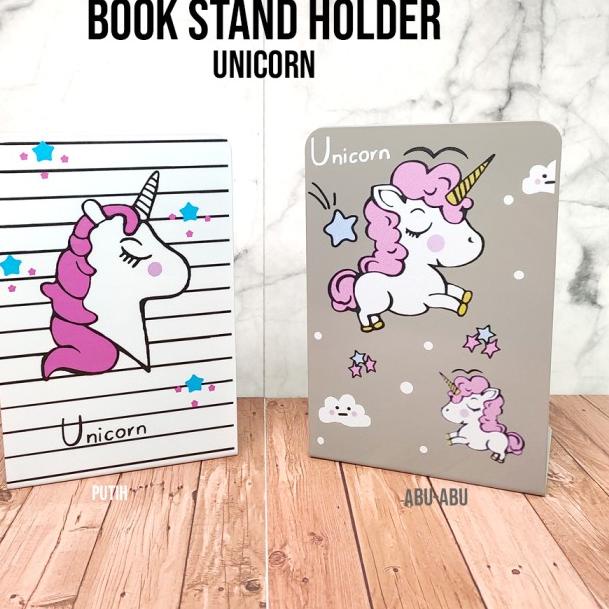 

➢ Book Stand / Sandaran buku SET / Penyangga buku / Book stand Unicorn - Putih ✱