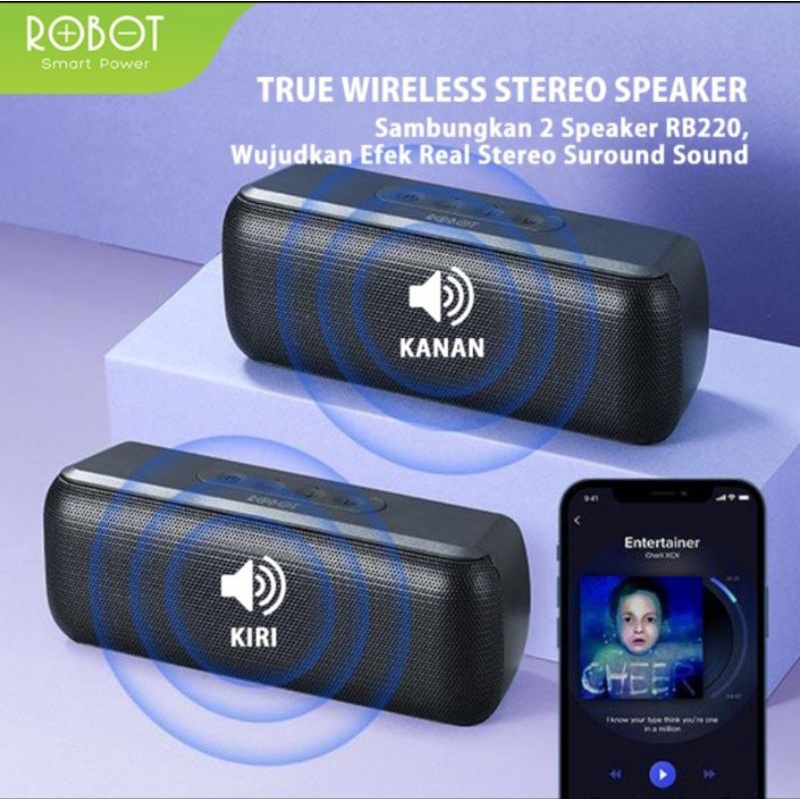 Spiker Bluetooth Robot RB220 Portable Wireless Super Bass Mini Stereo Original | Music Box