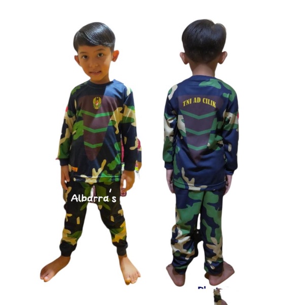 Baju army kids panjang loreng malvinas