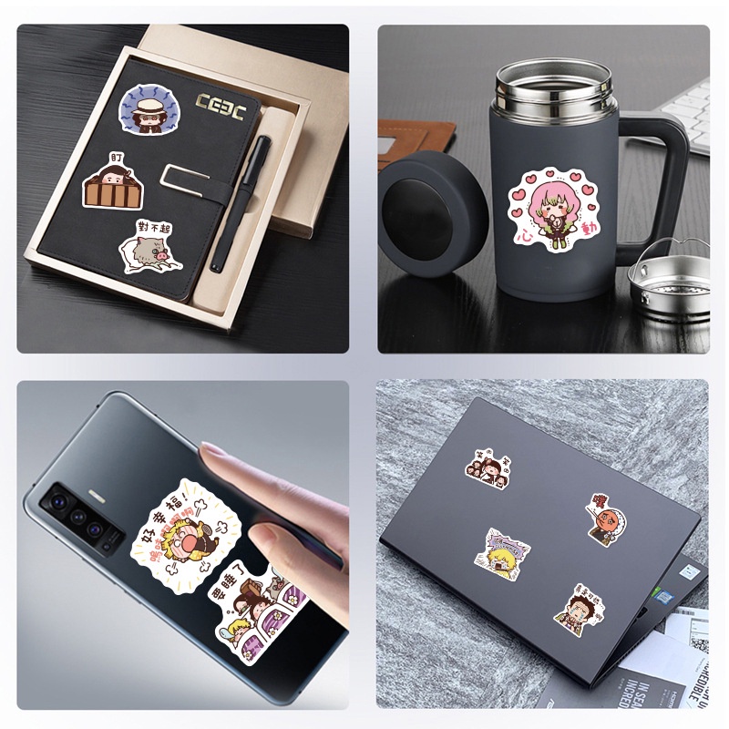 Baru Kimetsu Tidak Yaiba stiker Kartun Jepang cangkir Jurnal bahan phone case dekoratif Jurnal stike