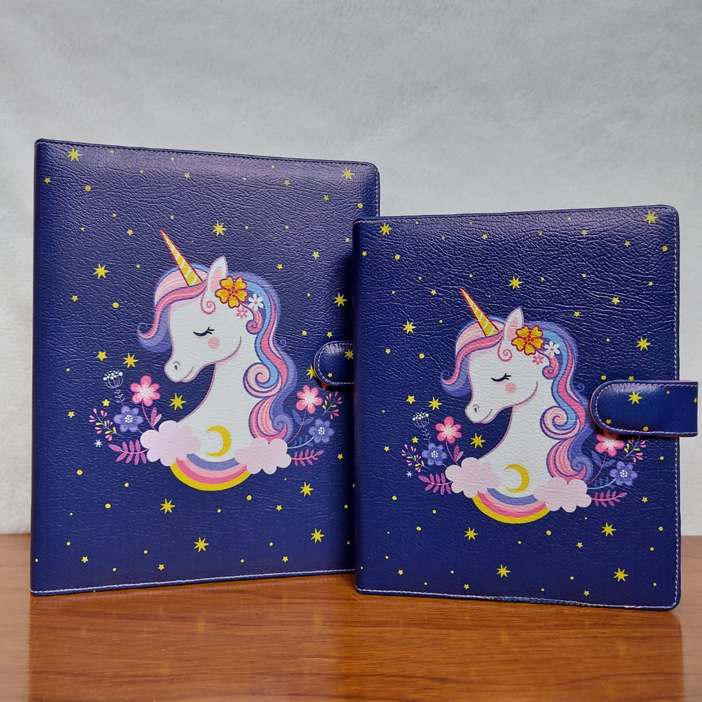 

BINDER PRINTING MOTIP UNICORN CUTE A5/20RING DAN B5/26RING