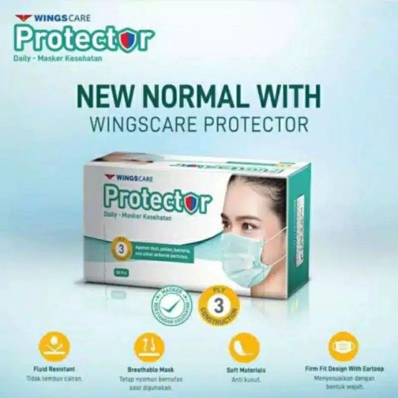 Wings Masker 3ply Protector isi 50 pcs