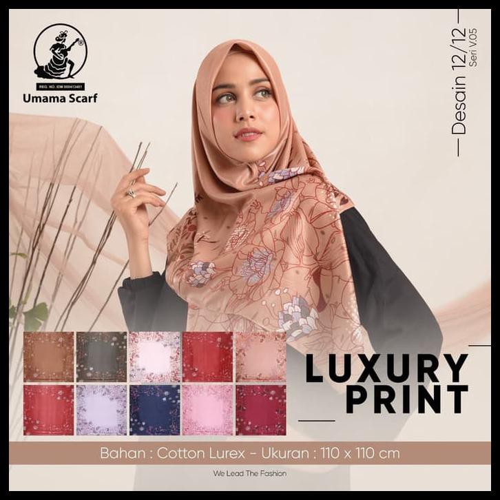 JILBAB UMAMA MOTIF LUXURY PRINT SEGIEMPAT MOTIF RANDOM WARNA DAN MOTIF