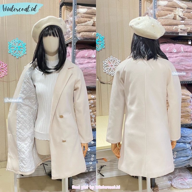 Coat wanita Kinan mantel wol jaket wool winter import korean style jacket cewek hangat