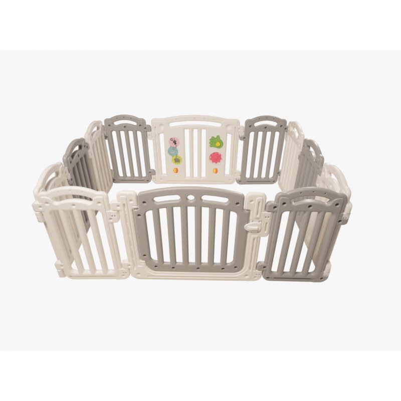 Dimora Fence Pagar Bayi 10 Panel + 1 Play + 1 Door - Picnic Gray &amp; White