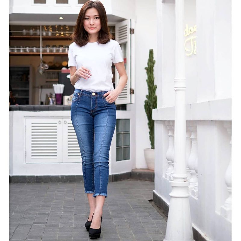 OOTD SZ 27-34 Celana Jeans Wanita - 7/9 Front Line - Tulang Rawis - Premium Quality