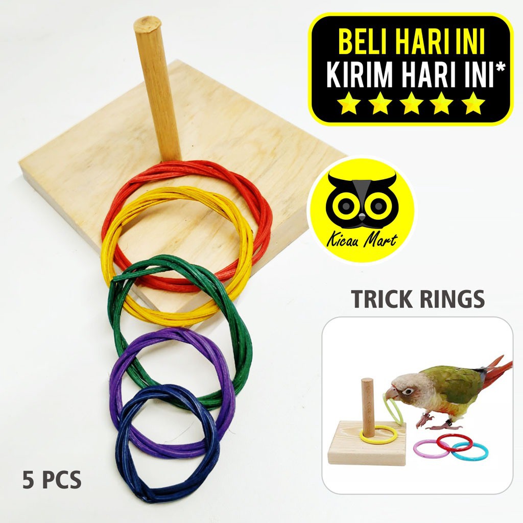 TRICK GELANG ROTAN ALAT BANTU TRICK PARROT MAINAN BURUNG LOVEBIRD PARKIT NURI BEO SUN CONURE TKRGLG