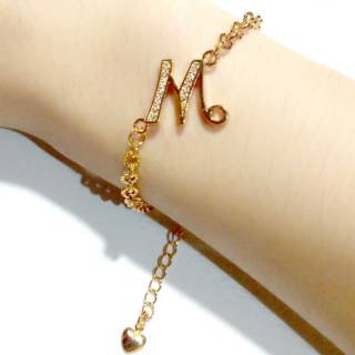 Fourfashion Gelang Tangan Sirkon Huruf Abjad Inisial Fourfashion Gelang Tangan Sirkon Huruf Abjad Inisial