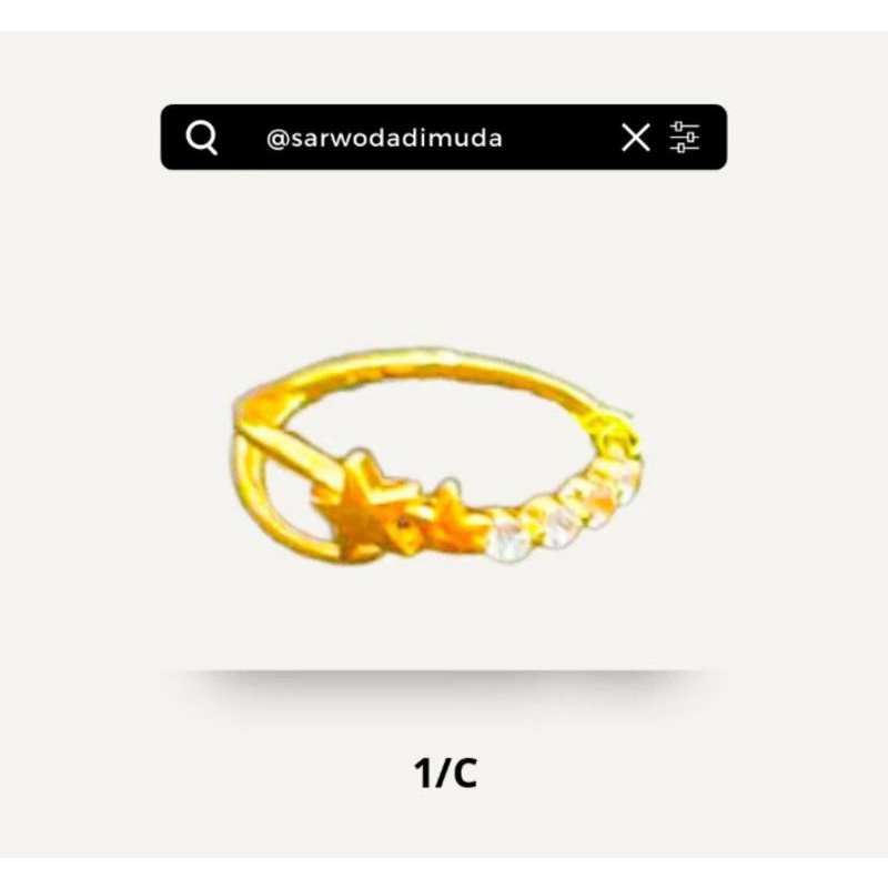 Cincin Emas Swd Gift Hadiah Weeding Investasi Tunangan 1Gram
