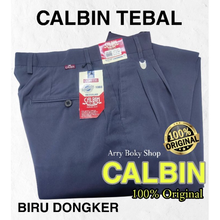 Celana CALBIN Formal BIRU DONGKER ( 100 % Original ) 27 - 38