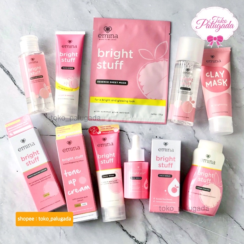 ✅ [BISA COD-HARGA PAKET] Emina Bright Stuff - Face Wash Toner Bright Stuff Serum Emina Tone Up