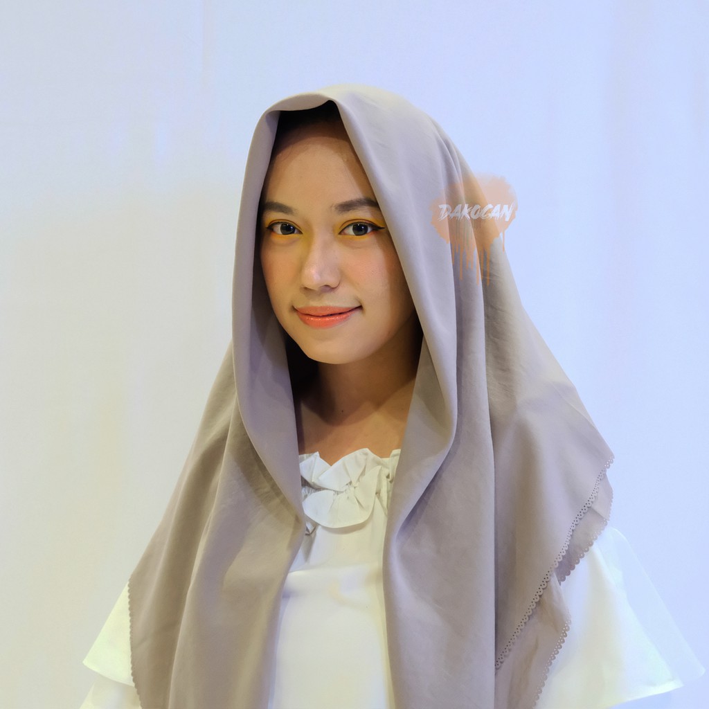 Hijab Jilbab Laser Cut Voal Miracle Kerudung Segiempat Umama Logo Rajut - Grey Series