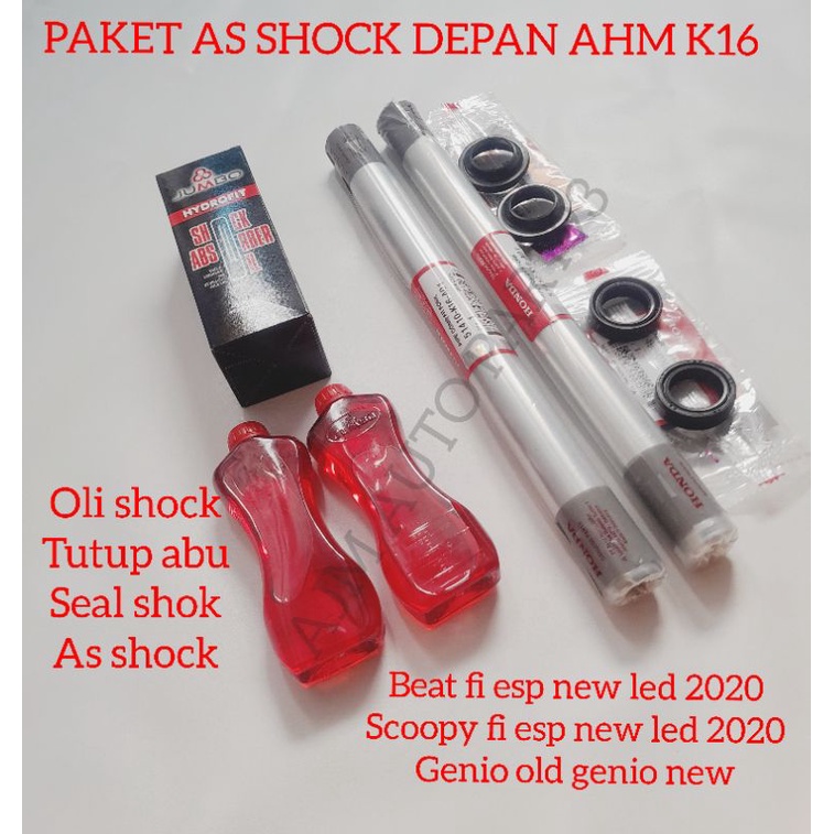 PAKET AS SHOCK DEPAN KIRI KANAN + PER SHOCK GENIO BEAT ESP LED 2020 SCOOPY ESP LED NEW 2020 AHM K16 (KUMPLIT)