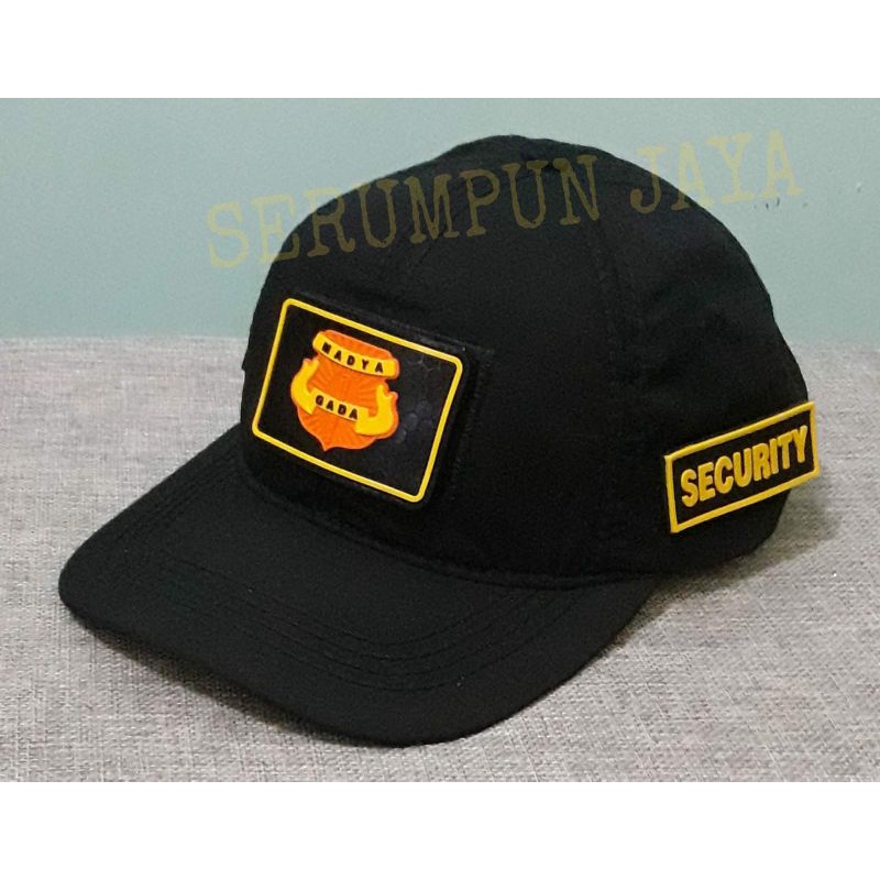 TOPI GADA MADYA - TOPI GADA MADYA VELCRO HITAM 3 PATCH