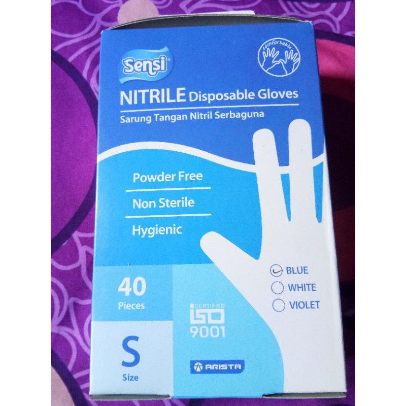 Sarung tangan steril Nitrile Free Powder SENSI handscoon nitrile SENSI sarung tangan medis