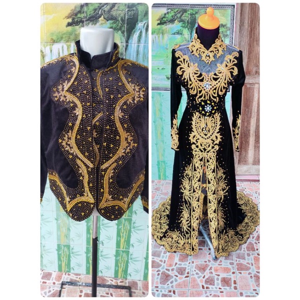 couple kebaya dan beskap bludru/couple bludru pengantin