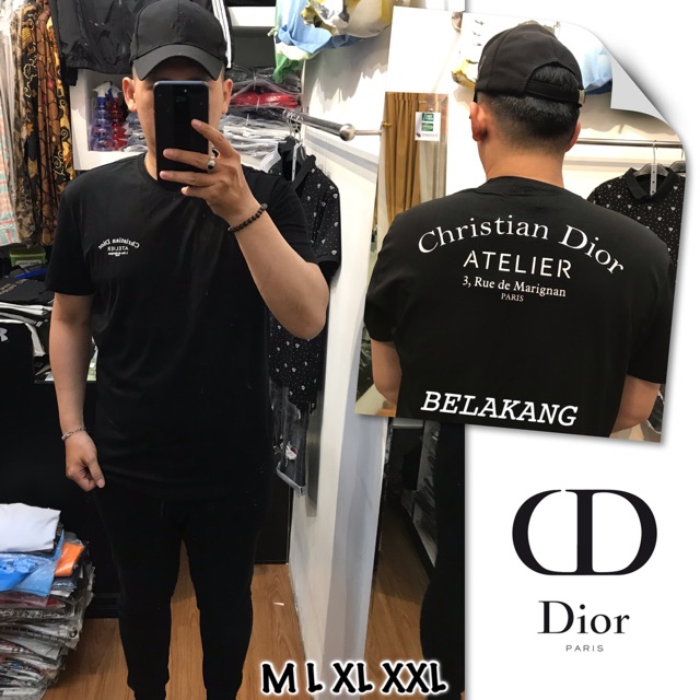 Kaos Dior Lengan Pendek Hitam import uk M L xL XXL