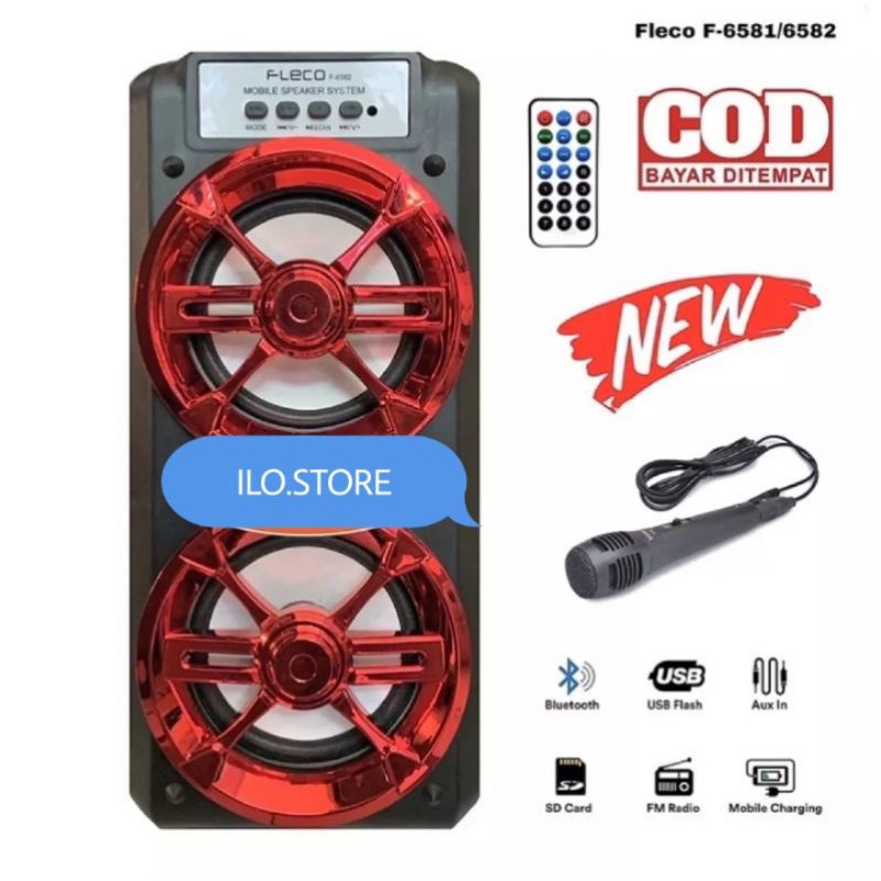 PROMO SPEAKER AKTIF ACTIVE SPEAKER SALON KARAOKE MURAH FLECO F6582 F6581 MUSIC BOX BOK PORTABEL