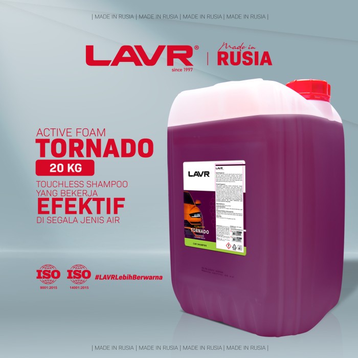 {duniastore} TOUCHLESS SHAMPOO LAVR ACTIVE FOAM TORNADO 20 Liter 1Pcs Diskon
