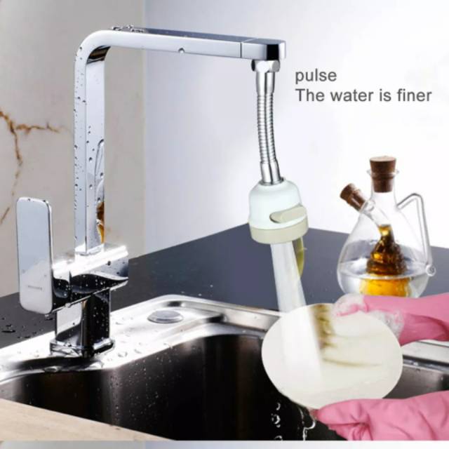 3 Mode Faucet Fleksibel Water sprayer flazz sambungan kran air cuci piring wastafel 360 derajat