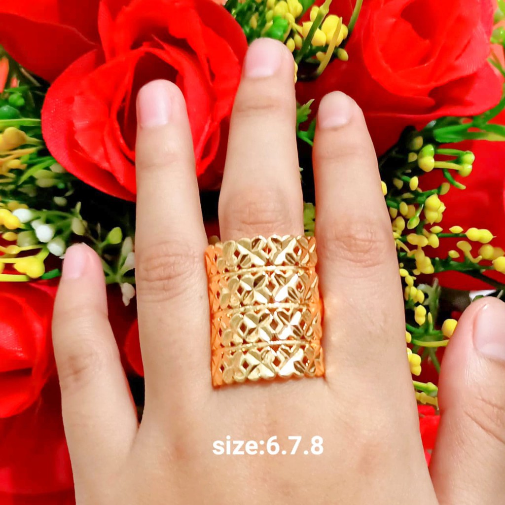 Cincin Dewasa Dubai Polos Perhiasan Wanita Gold dan Silver limited edition (COD)