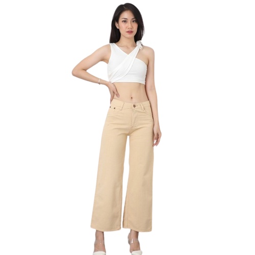 CELANA HIGHWAIST KULOT SOFT JEANS / Celana Highwaist Kulot Wanita