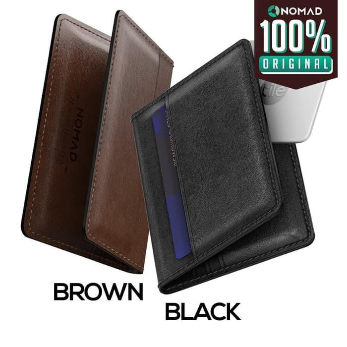 Nomad Smart Wallet Leather Dompet Anti Hilang With Tile Gps Tracker - Brown