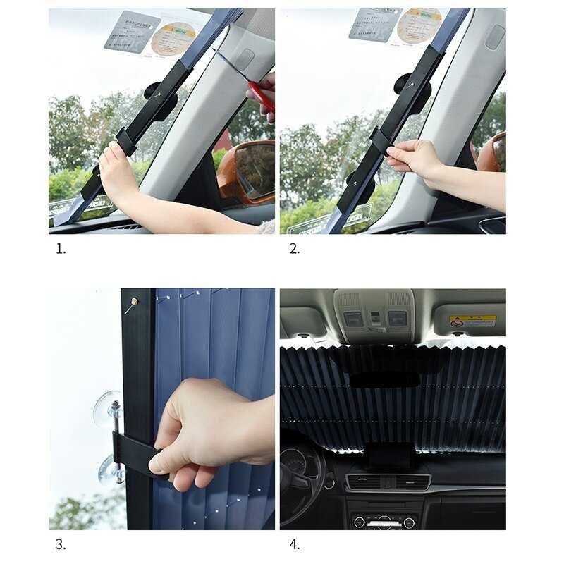 AUTOTECH Tirai Penutup Matahari Car Sun Block Curtain 70cm - XZM121-Hitam