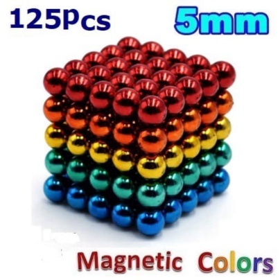 

Color Magnetic Ball 125 Pcs Bola Magnet 5mm 5 Warna warni DIY Puzzle Limited