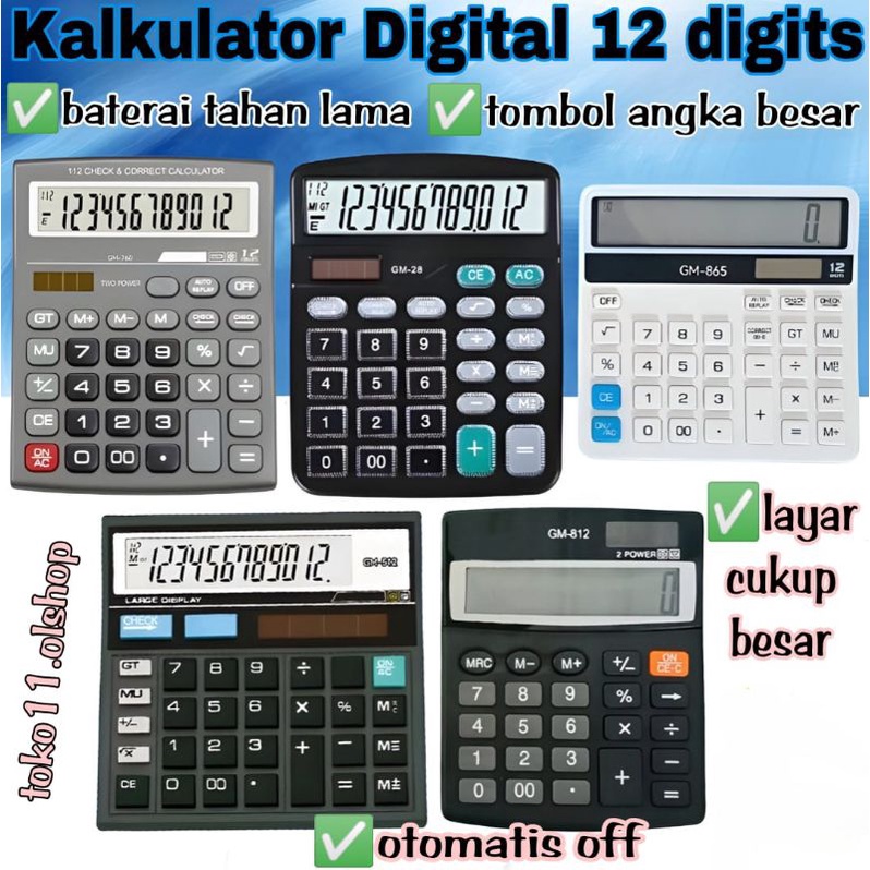

Kalkulator Dagang Ukuran Besar 12Digit⭐ Toko11 ⭐