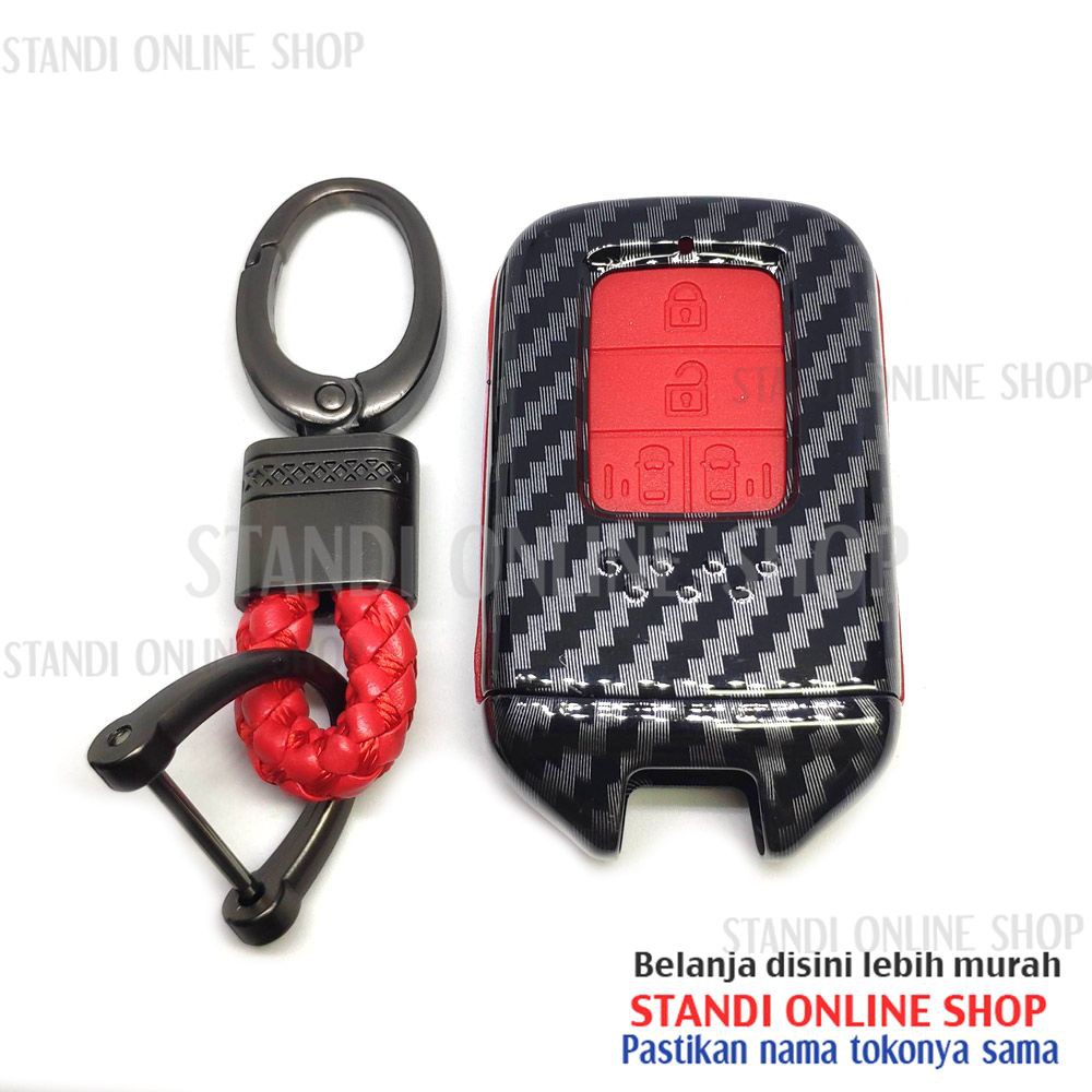 Cover Smartkey Sarung Kunci Remote Carbon Honda Odyssey 4 Tombol