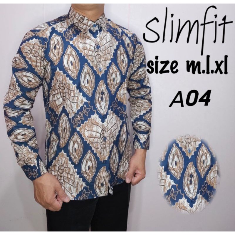 VR kemeja batik slimfit pria