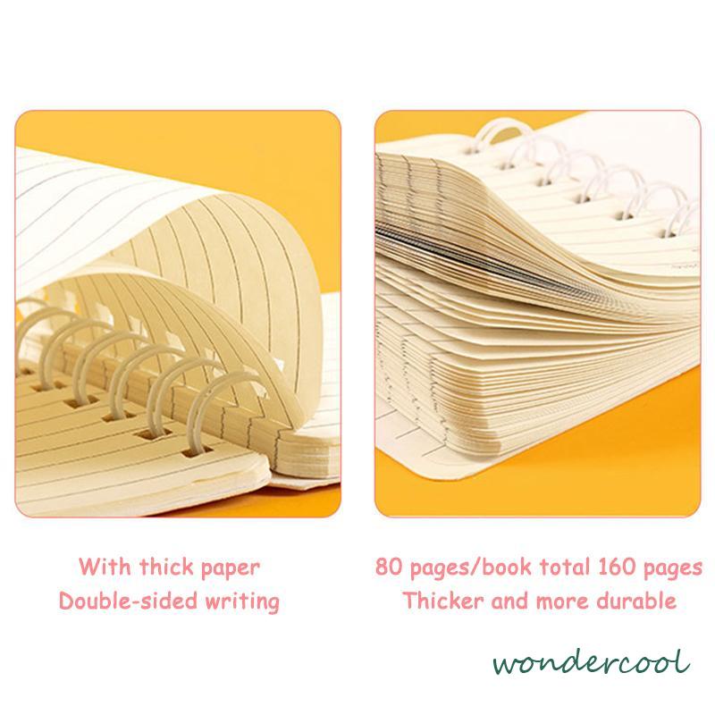 A7 Rollover Coil Buku Mahasiswa Saku Buku Kecil Mini Notebook Diary Portable Office Notepad-Won