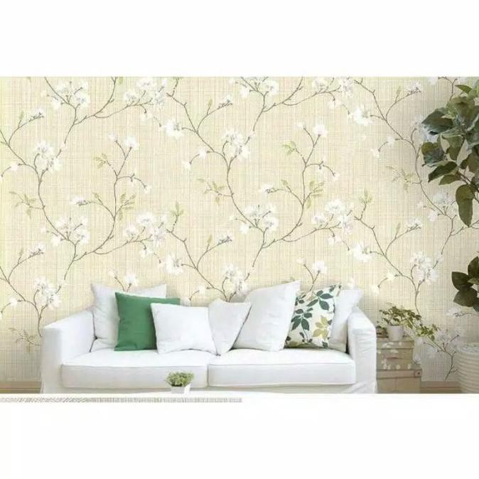 Lucu Jual Wallpaper Sticker Dinding Hijau Anggrek Putih Hot Sale