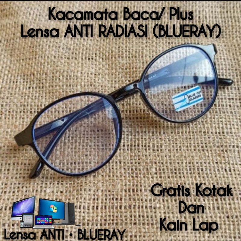 KACAMATA BACA PLUS DOUBLE FOKUS LENSA ANTI BLUE-RAY, KACAMATA BACA RABUN DEKAT PRIA WANITA ORIGINAL