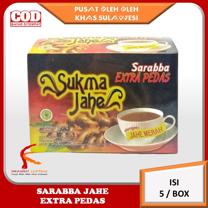 

SUKMA Sarabba Jahe merah (Extra Pedas) khas Sulawesi isi 5 Sachet per dus