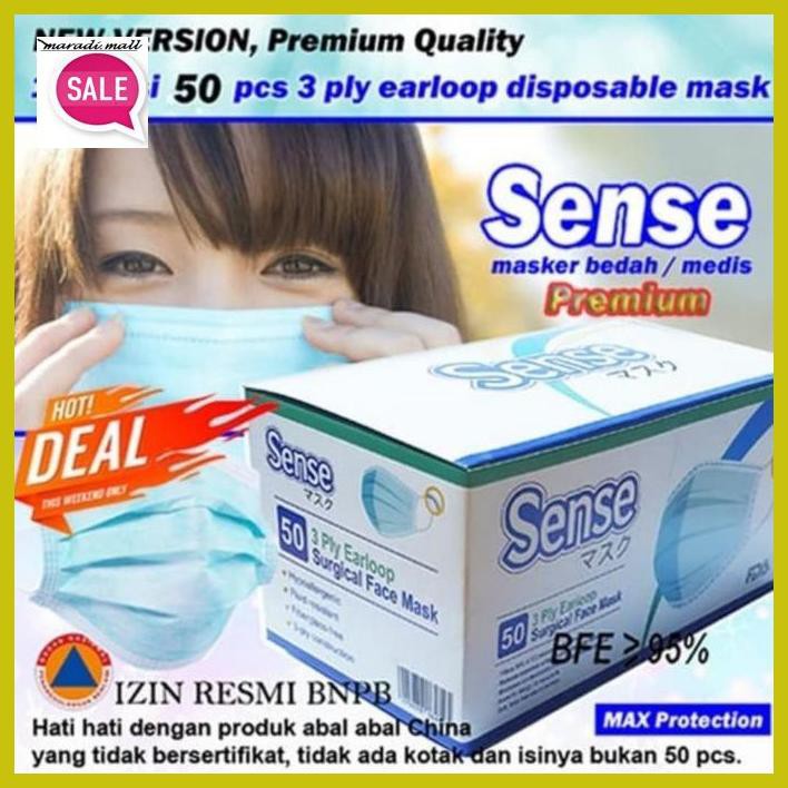 ELBAMUSNOC- MASKER 3PLY SENSE BEDAH MEDIS EARLOOP -ORIGINAL.