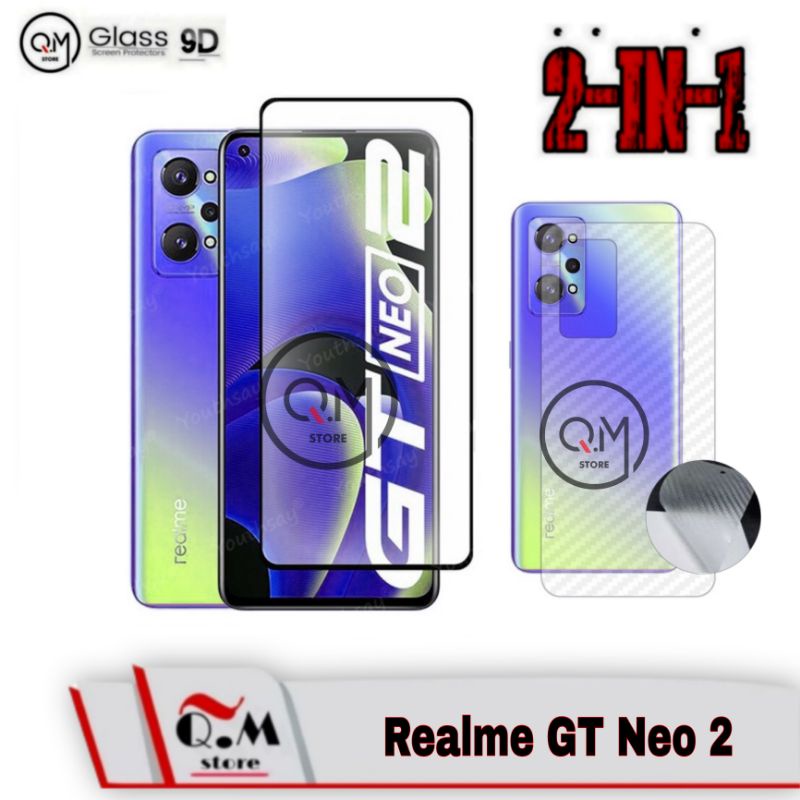 PAKET 2 IN1 TEMPERED GLASS 9D Realme C35 / Realme C31 / Realme Narzo 50a Prime /  Realme GT Neo 2 Anti Gores Screen Guard Pelindung Layar