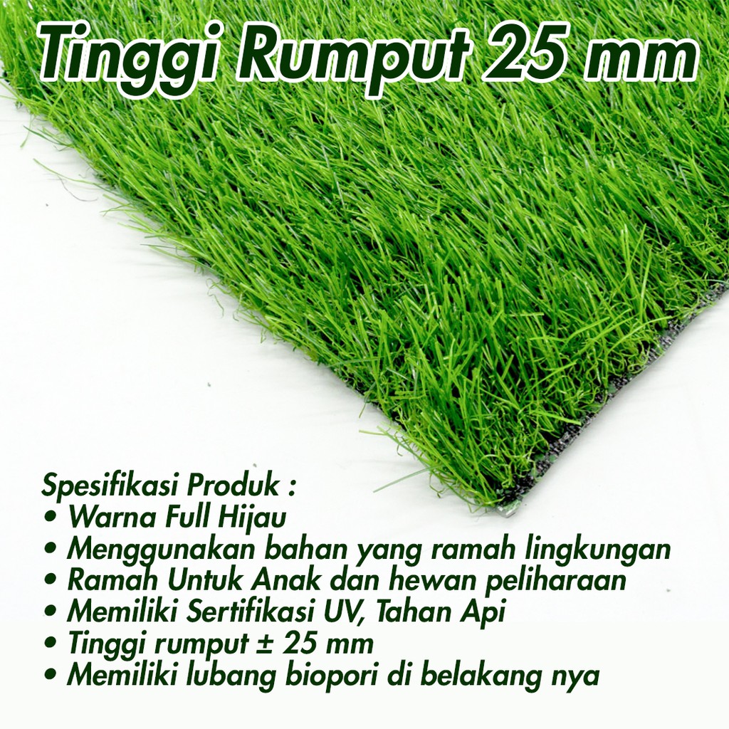 Karpet Rumput Sintetis Dekorasi Lantai Murah Meteran/Bisa Custome Ketebalan Rumput 10mm - 30 mm