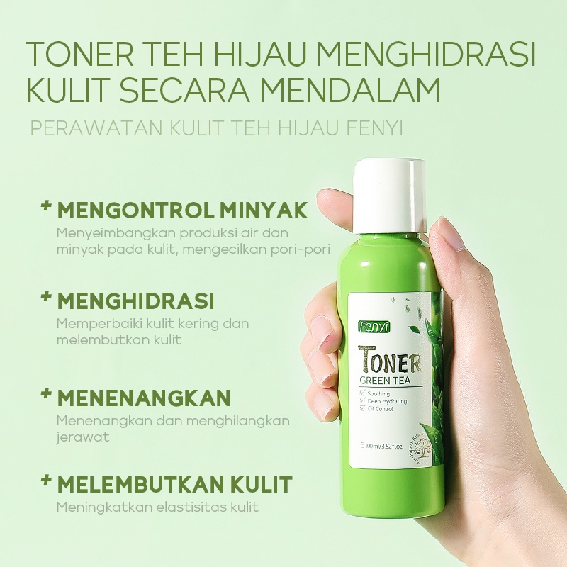 BPOM Fenyi Green Tea Toner Pelembab Perawatan Kulit Wajah Mengurangi Jerawat 100ml