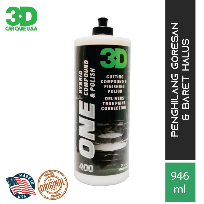 Penghilang Goresan/ pengkilap/ Cut Polish Compound - 3D One Hybrid 32oz