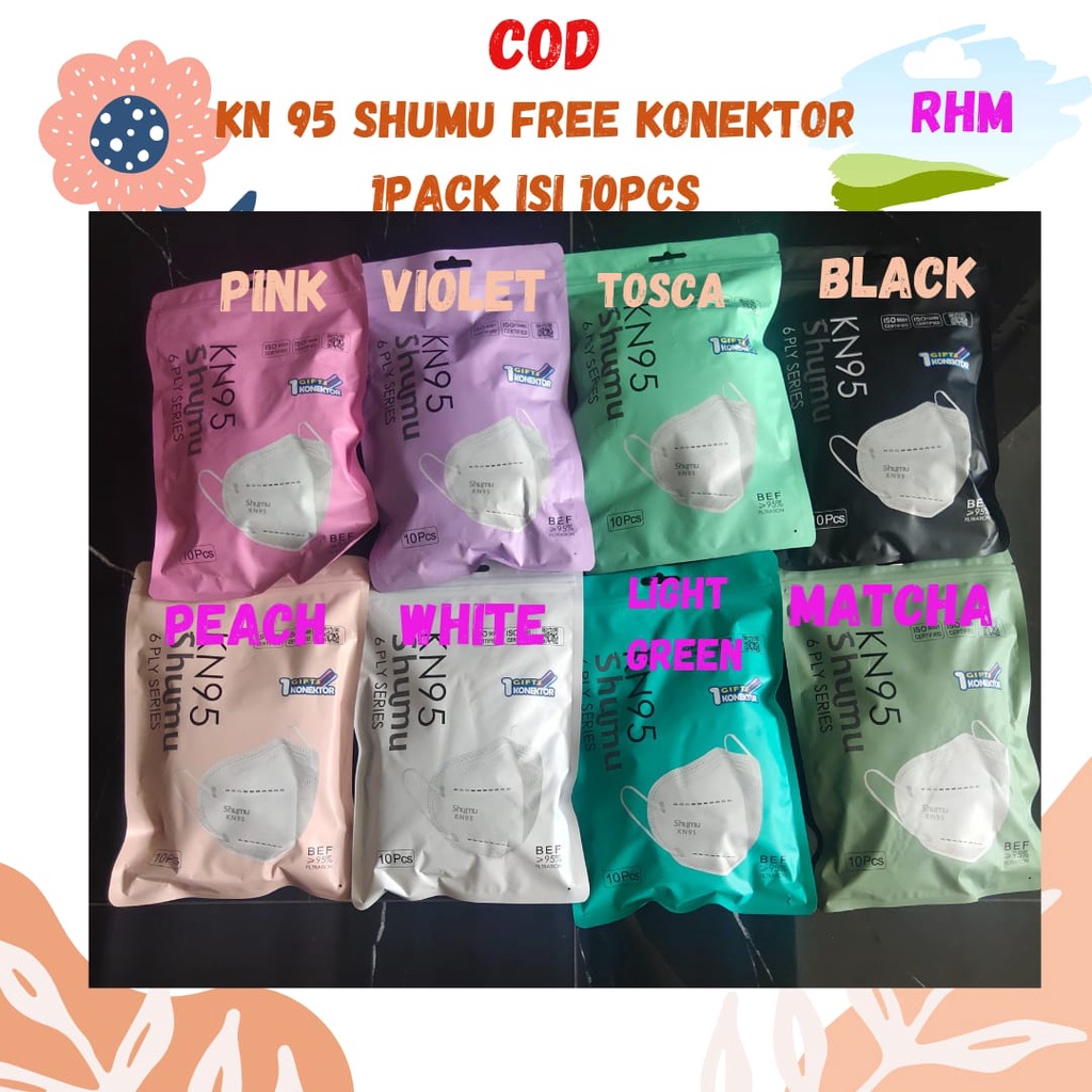 Masker KN95 Shumu 6 PLY Original 1 Pack isi 10 Segel Sachet